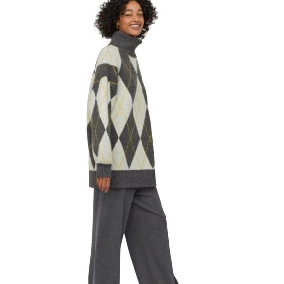 Pringle of Scotland x H&M Tunic Length Argyle Turtleneck Sweater Women's XS - Picture 2 of 7